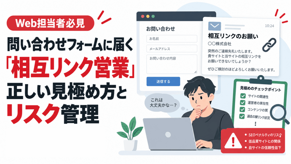 【Web担当者必見】問い合わせフォームに届く「相互リンク営業」の正しい見極め方とリスク管理
