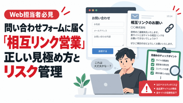 【Web担当者必見】問い合わせフォームに届く「相互リンク営業」の正しい見極め方とリスク管理